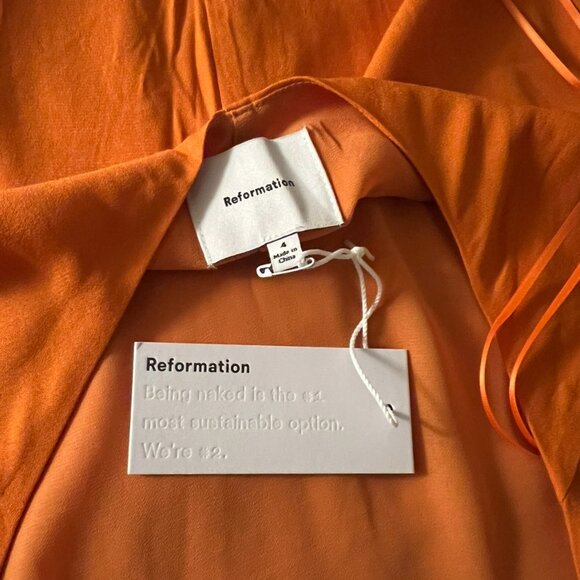 Reformation Avielle Mini Dress (brand new) in Nectarine - Picture 4 of 5